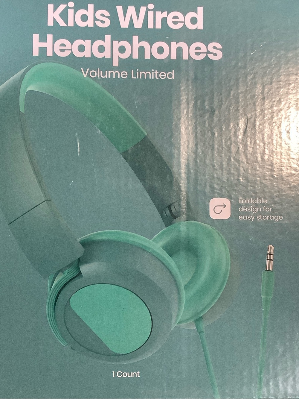 Kids Wired Headphones Teal - Volume Limited Foldable Design